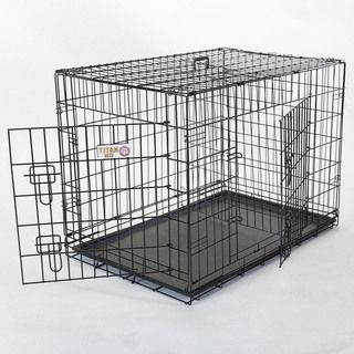 Double Door Small Folding Dog Crate Cage Majestic Pet Products Crates