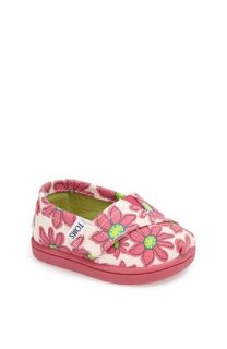 TOMS Classic Tiny   Pink Daisy Slip On (Baby, Walker & Toddler)