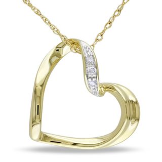 Miadora 10k Yellow Gold Diamond Accent Heart Necklace Miadora Diamond Necklaces