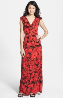 Adrianna Papell Floral Pleated Dress (Plus Size)
