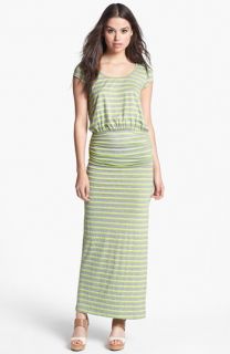 Everleigh Side Ruched Stripe Maxi Dress (Petite)