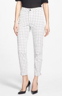 NYDJ Aeleen Stretch Cotton Ankle Trousers (Black/White Grid) (Regular & Petite)