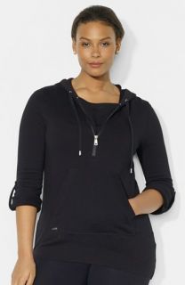 Lauren Ralph Lauren Half Zip Pullover Hoodie (Plus Size)
