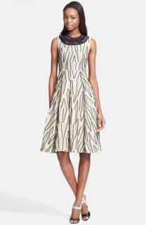 Tracy Reese Embellished Jacquard Fit & Flare Dress