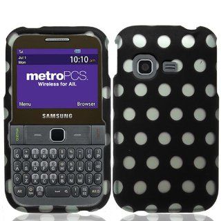 SAMSUNG FREEFORM M T189N BLACK WHITE POLKA DOT COVER SNAP ON HARD CASE from [ACCESSORY ARENA] Cell Phones & Accessories