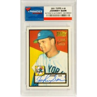 Johnny Sain New York Yankees Autographed 2001 Topps #49 Card