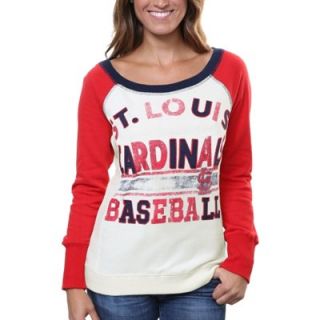 St. Louis Cardinals Ladies Team Captain Crewneck Sweatshirt   Red/Natural