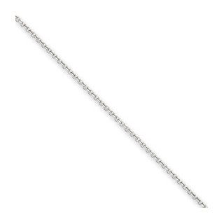 Genuine IceCarats Designer Jewelry Gift 14K Wg .65Mm D/C Cable Chain In 14K White Gold And 20.00 Inch IceCarats Jewelry