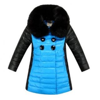 Miqibeibei Girls Noble Collars Double Breasted Down Coat Winter Jacket Outwear Clothing