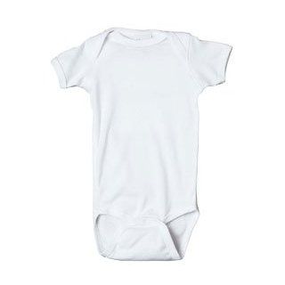 Infant 5 Oz. Organic Cotton Baby Rib Lap Shoulder Creeper White   Nb 