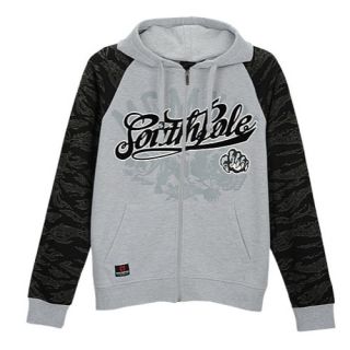 Southpole Flock Print Full Zip Hoodie   Mens   Casual   Clothing   Heather Grey