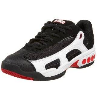 Prince Little Kid/Big Kid Optima Tennis Shoe,Black/White/Red,6 M US Big Kid Shoes