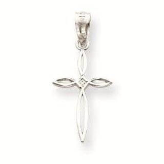 14k White Gold Passion Cross Charm Pendant   Gold Jewelry Reeve and Knight Jewelry