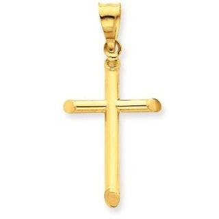 14k 3 D Polished Hollow Cross Pendant   Gold Jewelry Reeve and Knight Jewelry