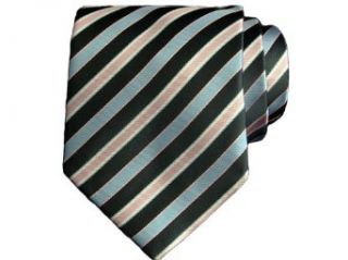 WHMAXIM Mens Stripe Patterned Microfiber Tie Navy/Blue/Pink One Size Clothing