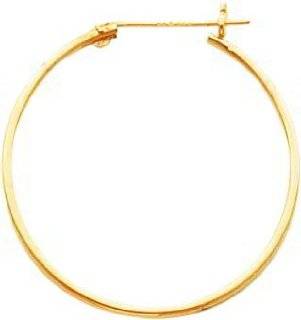 14K Yellow Gold Hoop Earrings Polished Jewelry Jewelry