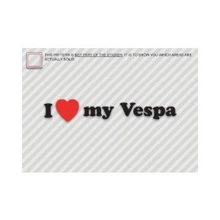 (2x) 5" I Love my Vespa Scooter Logo Sticker Vinyl Decals Automotive