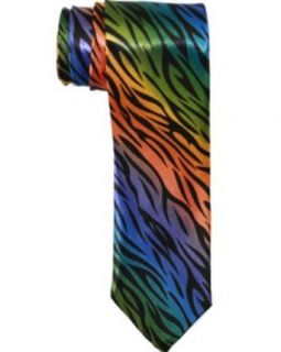Bright Color Animal Print Skinny Tie Clothing