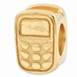 Sterling Silver Gold plated Reflections Cell Phone Bead QRS355GP Jewelry