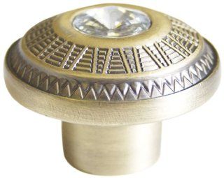 American Imaginations 375 Victorian Style Round Brass Knob, Antique Brass Finish   Doorknobs  