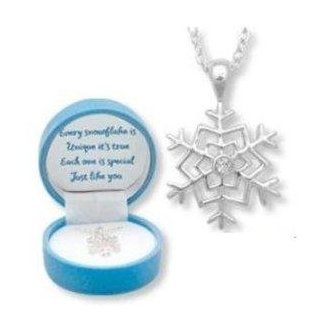 Sparkling Snowflake Necklace   Sterling Silver with Crystal and Keepsake Box  Other Products  