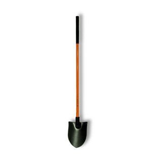 Nupla NC RP14LPY Power Pylon Round Point Shovel with Heavy Duty 14 Gauge Solid Back Blade and Butt Grip, 48" Solid Long Handle