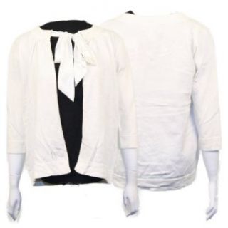 KIKIT Missy Satin Trim Cardigan   White   XL Clothing