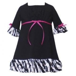 Rare Editions Toddler Girls 2T 4T BLACK WHITE ZEBRA ANIMAL PRINT TIERED RUFFLE KNIT BABYDOLL Fall School Party Dress 2T RRE 31780F F231780 Clothing