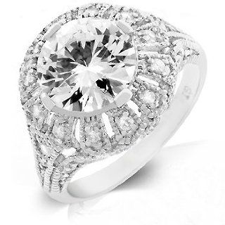 Art Deco Floral CZ Ring Jewelry