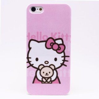 Pinlong Lovely Pink Cat Hug Bear Hard Back Shield Case Cover for Apple iPhone 5 Cell Phones & Accessories