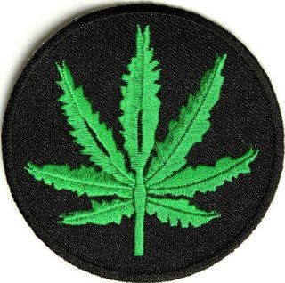 Marijuana Leaf POT Weed 420 Funny Embroidered Quality Biker Vest Patch PAT 2453 