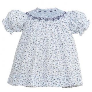Carriage Boutique Baby Girl 9M Navy Light Blue Floral Smocked Dress  Infant And Toddler Dresses  Baby