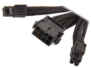 Silverstone PP07 EPS8B 11.81" Sleeved Extension Power Supply Cable, 1 x 8pin to EPS12V 8pin(4+4) connector