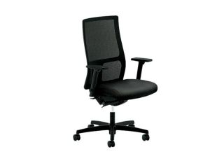 HON IWM2AHMNT10T Ignition Series Mesh Mid Back Work Chair, Black Fabric Upholstered Seat