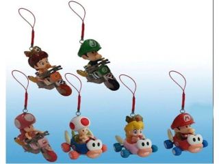 Super Mario Bros Baby Characters In Kart Phone Straps Set Of 6