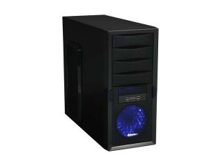 ENERMAX Staray ECA3170 BL Black Steel ATX Mid Tower Computer Case with 1 Apollish Blue LED Fan and Mesh Front