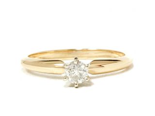 Real 1/4 Ct Round Brilliant Cut Genuine Diamond Solitaire Engagement Ring Gold