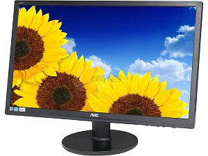 AOC E2460SD Black 24" 5ms Widescreen LED Backlight LCD Monitor 250 cd/m2 20,000,000:1 (dynamic)