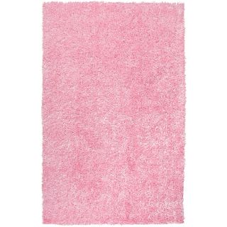 Hand woven Pink Ferta Soft Shag Rug (8 X 10)