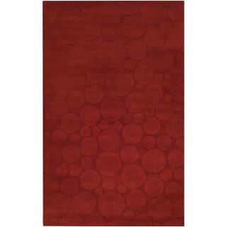 Candice Olson Loomed Red Scrumptious Geometric Circles Wool Rug (9 X 13)
