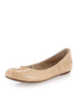Molly1 Patent Leather Ballet Flat, Nude