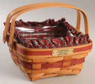 Longaberger Baskets Red Bayberry Basket W/Liner & Protector, Fine China Dinnerwa