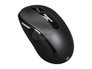 Microsoft Wireless Mobile Mouse 4000 for Business Black 4 Buttons Tilt Wheel USB 2.4 GHz RF BlueTrack 1000 dpi