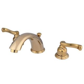 Kingston Brass 8 in. Widespread 2 Handle Mid Arc Bathroom Faucet in Polished Brass HKB8962FL