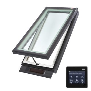 Shop VELUX Solar Powered Venting White Laminated Skylight (Fits Rough Opening 27.125 in x 27.125 in; Actual 22.5 in x 5.625 in)