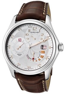 Jean Richard 63112 11 10A AAED  Watches,Mens Bressel 1665 Regulator Automatic Chronograph Off White Guilloche Dial Dark Brown Alligator, Chronograph Jean Richard Automatic Watches
