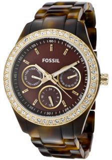Fossil ES2795  Watches,Womens Stella White Crystal Brown Dial Tortoise Resin, Casual Fossil Quartz Watches