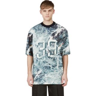 Juun.J Green Marbled 39 Printed Neoprene T Shirt