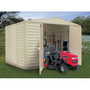 Duramax  10 x 8 vinyl fire retardant shed with a galvanized steel