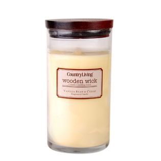 Country Living  Wooden Wick 17.5oz Candle; Vanilla Bean & Cream